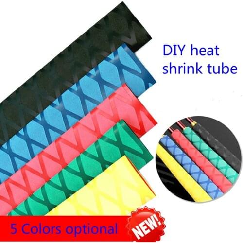 1 meter 5 color fishing rod racket anti-skid lightning protection handle jacket insulation pattern 15mm heat shrinkable tube DIY
