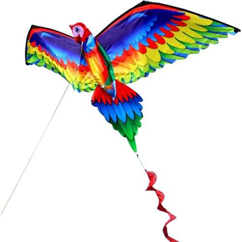 3D Parrot Kite Single Line Flying Bird With Tail Handle Outdoor Kids Game 3D Three-Dimensional Parrot Kite Outdoor Toy