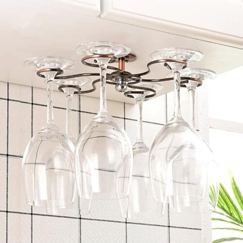 Stainless Steel Wine Rack Round Wine Glass Rack High Glass Rack Cabinet Wall Hanging Storage Box Wine Cabinet Decoration