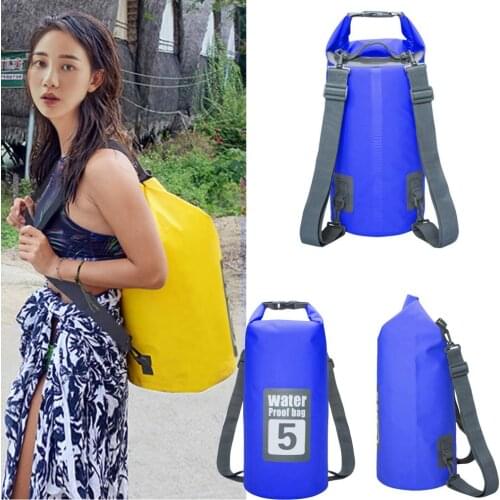 Waterproof Swimming Bags Dry Bag Backpack Camping Kayak Roll Top Sack Camping Hiking Dry Bag Shoulder Pack 5/10/15/20/30L