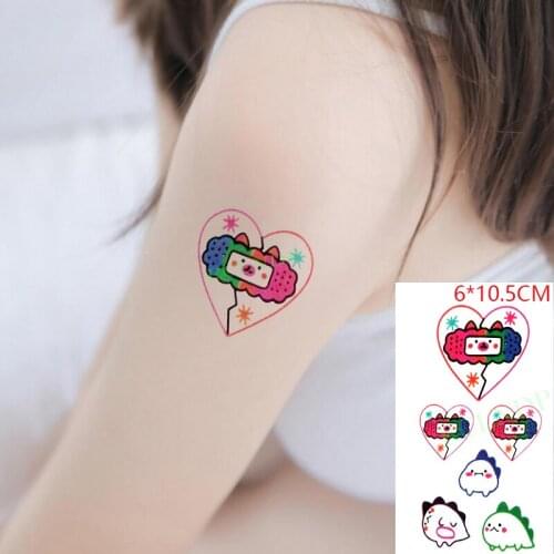 Waterproof Temporary Tattoo Sticker Clouds Love Heart Cartoon Dinosaur Art Flash Tattoo Fake Tattoo for Kids Women Men