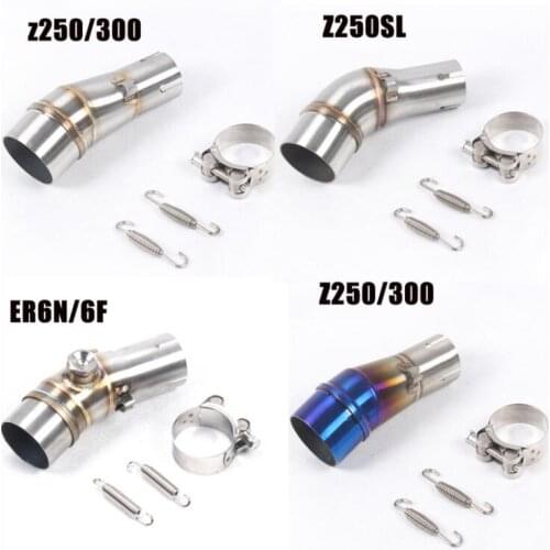 Motorcycle exhaust pipe intermediate connection ER6N / Z800 / Z750 / Ninja 250 stainless steel elbow modified exhaust pipe