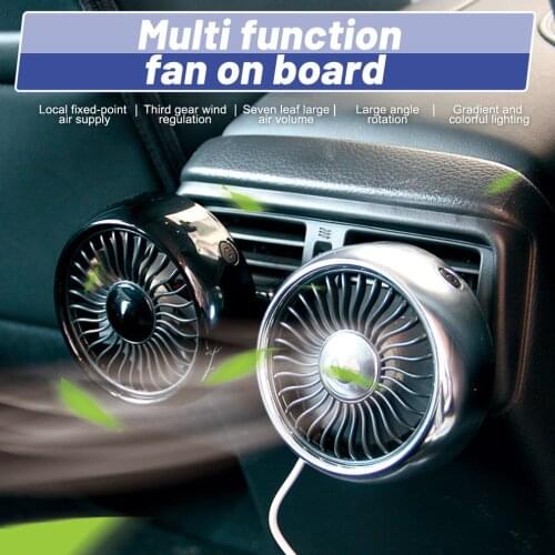 Car Air-conditioning Outlet Cooling Car Fan Multi-function Low Noise Usb Interface Small Electric Auto Cooler For Car 3 Speed