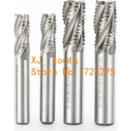 1pcs HSS-AL 4F 6/8/10/12/14/16/18/20/22/25/28/30/32mm end wave edge mills milling cutter machine tool Roughing cutter