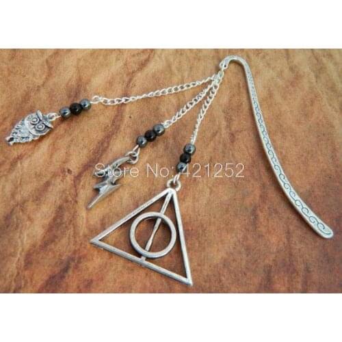 12pcs HP Bookmark Deathly Hallows Charm, Owl Charm, lighting charm Bookmark Geeky Gift, Hogwarts