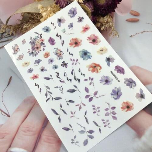 3D Nail Sticker Dried Flower Design DIY Tips Nail Art Decoration Packaging Self-adhesive Transfer Decal Slider