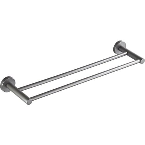 50cm Matt Gray Double Square Towel Bar Towel Hanger Wall Mounted Towel Rack Towel Holder House Decoration Hotel Apartment