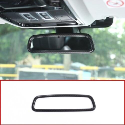 For Jaguar XE XF XJL F-Pace F pace X761 E-PACE Car ABS Carbon Fiber Interior Rearview Mirror Frame Cover Trim Accessories