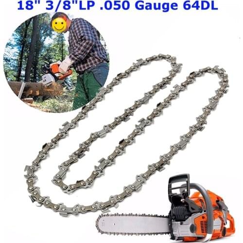 2Pcs/Set 18 Inch Chainsaw Saw Chain Blade 45cm Chain Replament Chainsaw For 3/8"LP .050 Gauge 64DL Drive Link Accessory