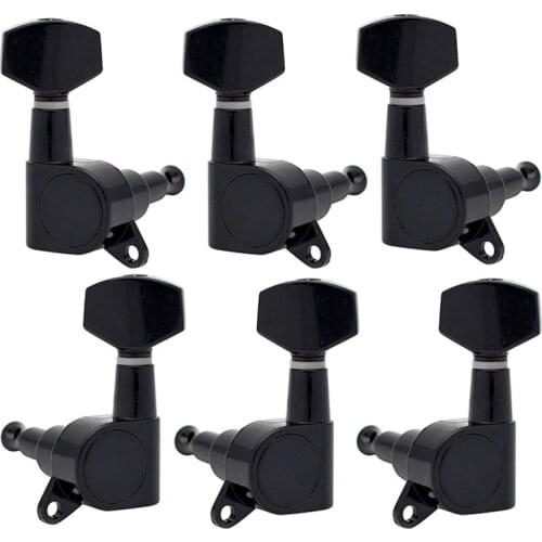 Guitar Sealed Small Peg Tuning Pegs Tuners Machine Heads For Acoustic Electric Guitar Guitar Parts( Black 3R3L)