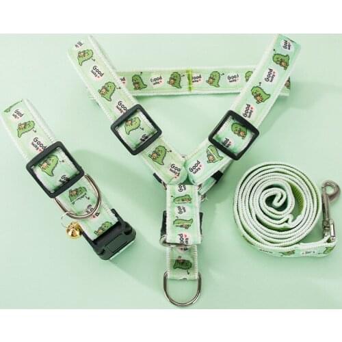 Dog Harness Leash Set Adjustable Nylon Printed Puppy Vest Pet Walking Training Leash Lead For Small Medium Dogs Chihuahua Perros