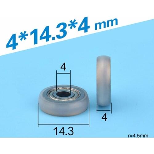 [R414.3-4] 10PCS low noise PA66 nylon coated with 604zz ball bearing rolle wheel outer diameter 14.3mm micro plastic nylon roll