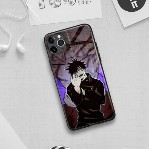 Fushiguro Megumi Jujutsu Kaisen Anime Soft Silicon Glass Phone Case for IPhone SE 6s 7 8 Plus X Xr Xs 11 12 Mini Pro Max Samsung