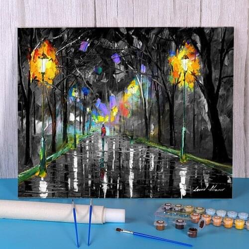 Night Shadows DIY Paint By Numbers Complete Kit Acrylic Paints 40*50 Canvas Painting Decorative Paintings Adults Drawing