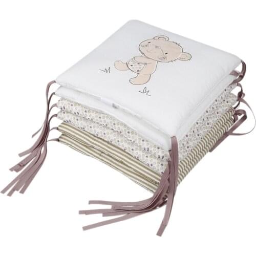 6Pcs Baby Bed Protector Crib Bumper Pads Baby Bed Bumper in the Crib Cot Bumper Safety Cotton Blend Baby Bedding Set Rail