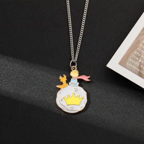 The Little Prince Necklace Simple Hip-hop Street Creative Cold Cute Shirt T-shirt Retro Wild Fashion Interesting Decoration