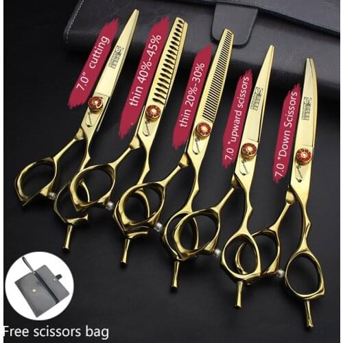 7 inch stainless steel material hairdressing scissors is sharp wear resistant and does not rust thin hairdressing scissors fine