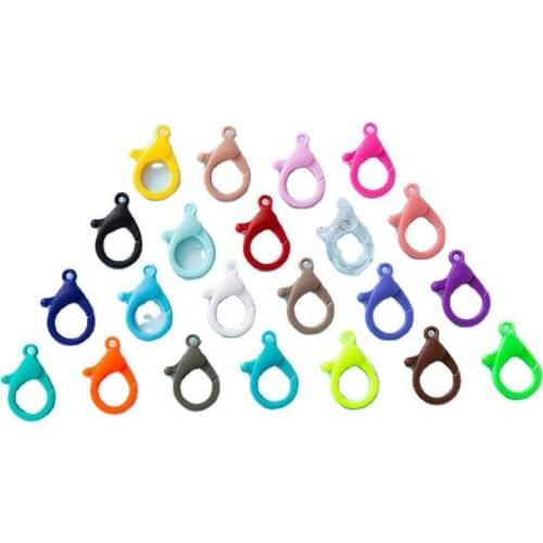 20pcs/lot Candy Color 25 35mm Plastic Lobster Clasp Hooks End Connector for DIY Pendants Jewelry Making Accessories Supplier