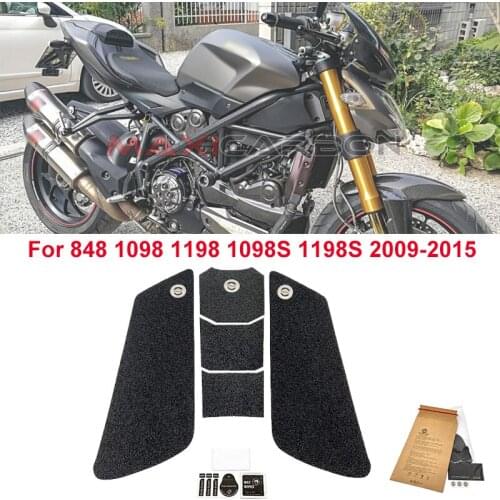 Full Set Anti slip Side Tank Pads Gas Knee Grip PVC Traction Pad Stickers for Ducati 848 1098 1198 1098S 1198S 2009-2015