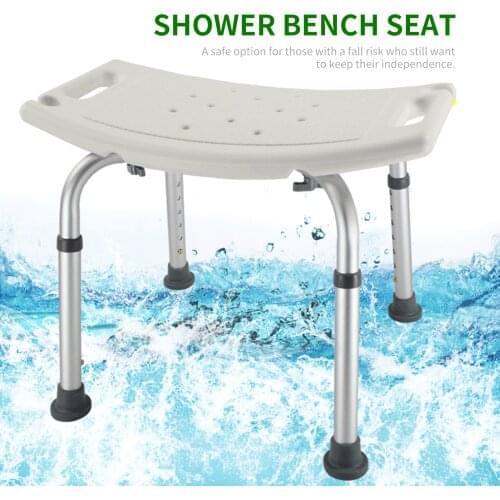 Anti-slip Bathroom Shower Bench for Disabled Elderly Pregnant Tub Stool Adjustable Height Shower Lightweight Bath Seat Chair