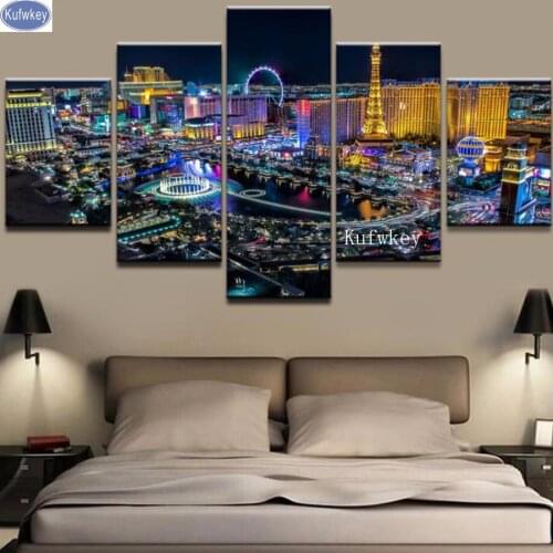 Sale diamond embroidery Las Vegas Night view 5d diy diamond painting full diamond mosaic picture of rhinestones cross-stitch art