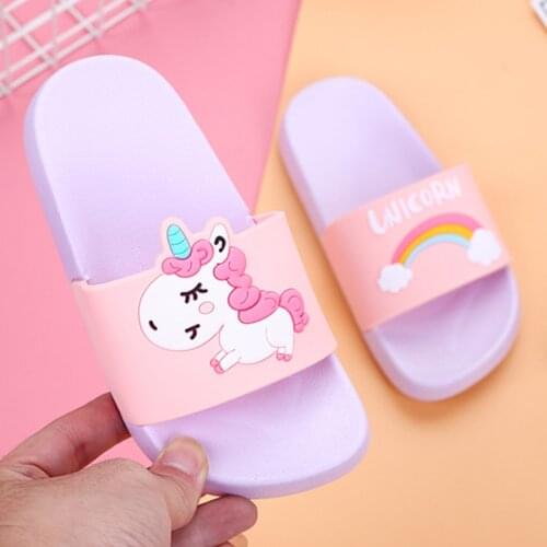 Summer Rainbow Unicorn Boys Girls Slippers 2020 Kids Sandals Jelly Sandals Children Slippers Girl Jelly Shoes Toddler Flip Flops