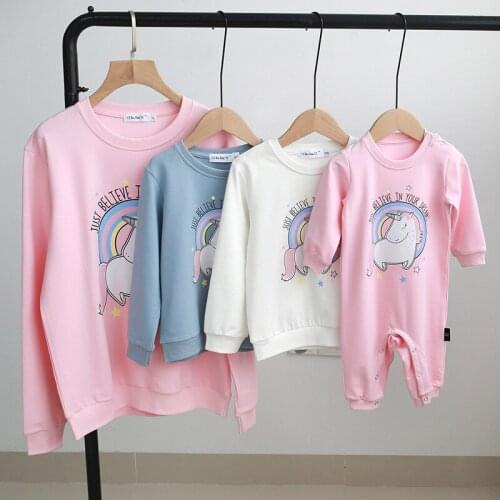 Family Clothes Baby Girl & Boys Seawters Baby Rompers And Mama 2021 Fall Cartoon Cotton Long Sleeve O-neck Family Match Clothes