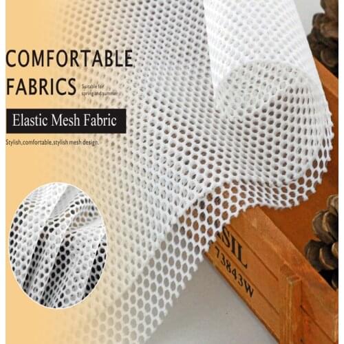 Black White Hexagonal Polyester Mesh Quilting Fabric for Sewing Clothes Bags Mattresses Home Textile