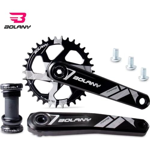 BOLANY Bicycle Crank Chainwheel MTB Bike Crankset Aluminum Alloy With Bottom 170mm Crank 34T 36T Plate Bicycle parts