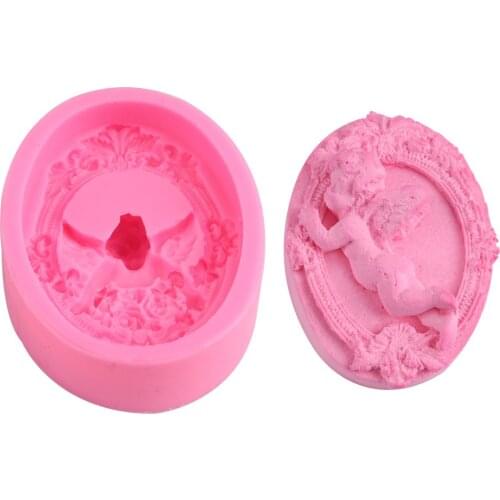 3D Flower Angel Cake Silicone Mold Soap Form Chocolate Fondant Baking Tools DIY Aroma Plaster Clay Crafts For Home Wedding Decor