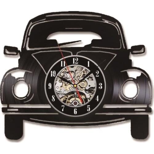 Car Shape LED Wall Clock Modern Design 3D Decorative Hanging Clocks with 7 Colors LED Lighting Wall Watch Home Decor Silent