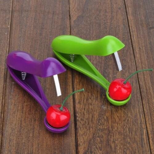 Cherry Pitter Olives Pits Stoner Removal Core Easy Squeeze Grip Kitchen Tool