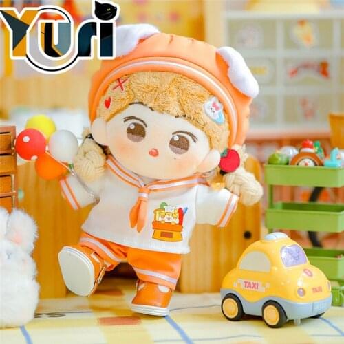 Yuri Original Handmade Sailor Suit Rabbit Ear Blue Orange Outfit Clothes For 20cm Plush Doll Toy Clothing Cosplay Gift GG C