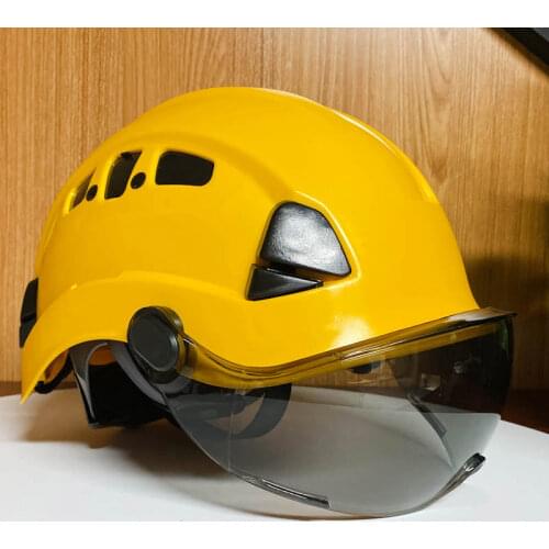 Hard Hat Safety Helmet with Visor Breathable Outdoor Climbing Riding Rescue Helmets Protective ABS Work Cap Working Construction