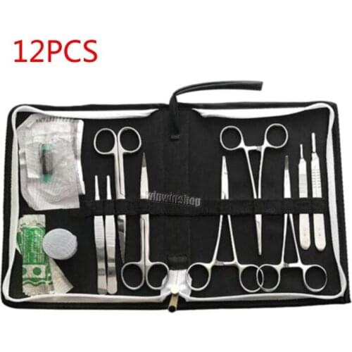 12pcs/set Surgical suture package kits set for student , Medical Science Aids training Surgical instrument tools
