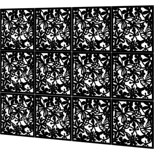 12pcs Room Divider Screen Plastic Hanging Canva Living Study Room Divider Bedroom Hotel Bar Decoration White Black Red 40 x 40cm