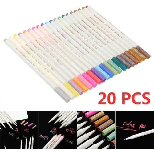20 colors/set Premium Acrylic Pens Marker Pens Paint Pens Write on Stones Glass Walls Ceramics Plate Fabric Canvas Porcelain