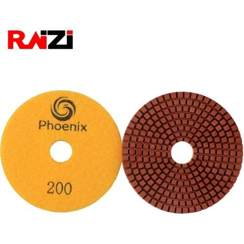 Raizi 4 Inch Diamond disc Flexible Wet Sanding Disc Copper bond For Granite, Marble,Engineered stone,Concrete Grit 30-400