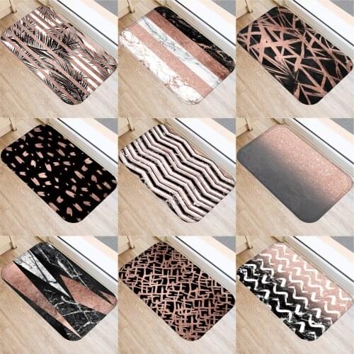 40x60cm Cute Diy Print Floor Mat Bathroom Ground Mat Slip Door Bath Pad Rug Living Room Kitchen Carpet Home Decor Wave Stripes