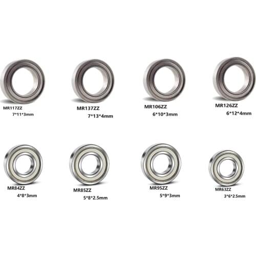 5pcs/lot Deep Groove Ball Bearing MR117ZZ MR137ZZ MR106ZZ MR126ZZ MR84ZZ MR85ZZ MR95ZZ MR63ZZ Miniature Mini Bearings 7*11*3mm