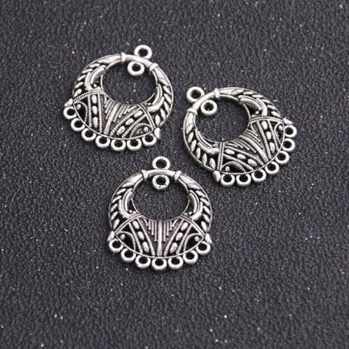 6PCS 22*28mm Antique New Product Round Charms Connector Jewelry Metal Alloy Jewelry Marking
