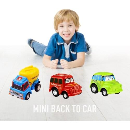 6pcs/set Kid Children Baby Mini Small Truck Vehicle Pull Back Car Boy Girl Toy Childrens Electric Universal Excavator Cartoon