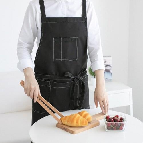 Apron Canvas Oil-proof Home Kitchen Barista Milk Tea Shop Restaurant Waiter Overalls Simple