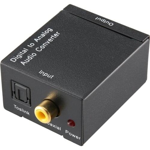 Digital to Analog Audio Converter Adapter Digital Optical Fiber Coaxial RCA Toslink Signal to Analog Audio Converter RCA for DVD