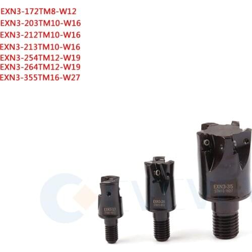 EXN3-72TM8-W12 CNC Lathe Milling Head EXN3 + LNMU0303ZER MJ AH130 AH725 Carbide Blades Fast Cutting Double Sided Good Stability