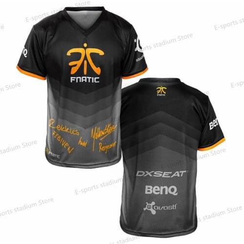 Signature Edition Fnatic Jersey T-shirt LOL League League TeesFNC Team Uniform European Division Uniform DOTA CSGO Short Sleeve