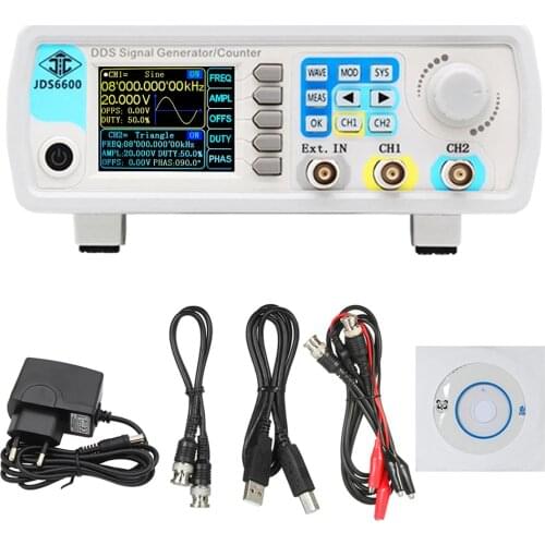JDS6600 60MHz Digital Control DDS Dual-channel Arbitrary Waveform Functional Signal Generator Frequency Meter High Precision