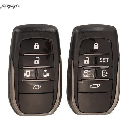 Jingyuqin 10pcs Remote Car Key Case Shell For Toyota Alphard VELLFIRE NOAH Previa 30 Series 5/6 Buttons