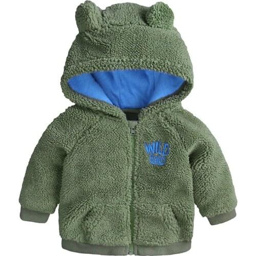 Girls baby boys and girls winter coat coat autumn and winter padded jacket 0-1-2 years old infants plus velvet thickening