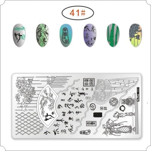 LOOTAAN 10 style Nail Art Stamping Plates Sea Turtle Octopus Feather Necklace Nail Templates Lace Flower Nail Art Stamp Template